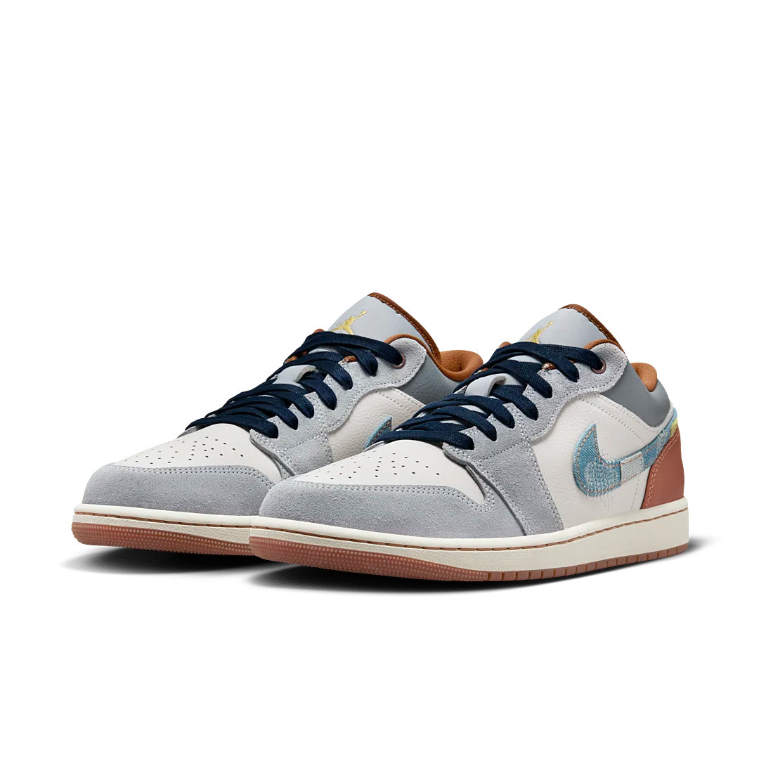 Air Jordan 1 Low SE Phantom Repaired Denim Swoosh
