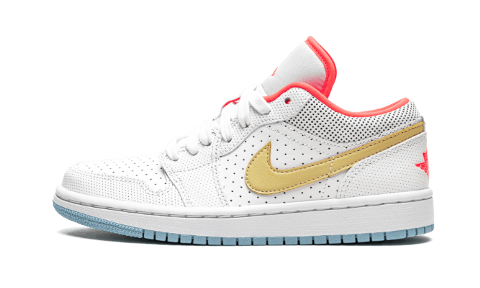 Air Jordan 1 Low SE White Sesame, White/Sesame-Flash Crimson-Psychic Blue (DC9509-100)