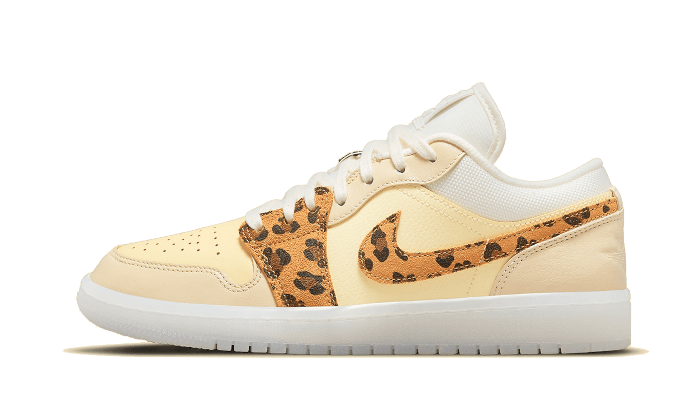 Air Jordan 1 Low SNKRS Day, White/Yellow-Clear-Leopard (DN6998-700)