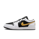 Air Jordan 1 Low White Black Metallic Gold Swoosh