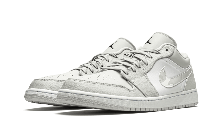 Air Jordan 1 Low White Camo, White/Black-Neutral Grey (DC9036-100 / DD3234-100)