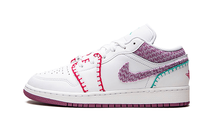 Air Jordan 1 Low White Light Bordeaux, White/Rush Pink/Washed Teal/Light Bordeaux (DM9037-100)