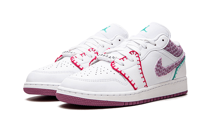 Air Jordan 1 Low White Light Bordeaux, White/Rush Pink/Washed Teal/Light Bordeaux (DM9037-100)