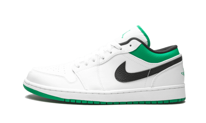 Air Jordan 1 Low White Lucky Green Black, White/Lucky Green-Black (553558-129)