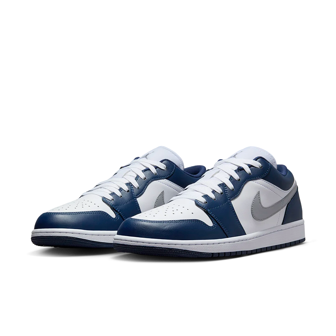 Air Jordan 1 Low Wolf Grey Midnight Navy, White/Wolf Grey/Midnight Navy (553558-141)