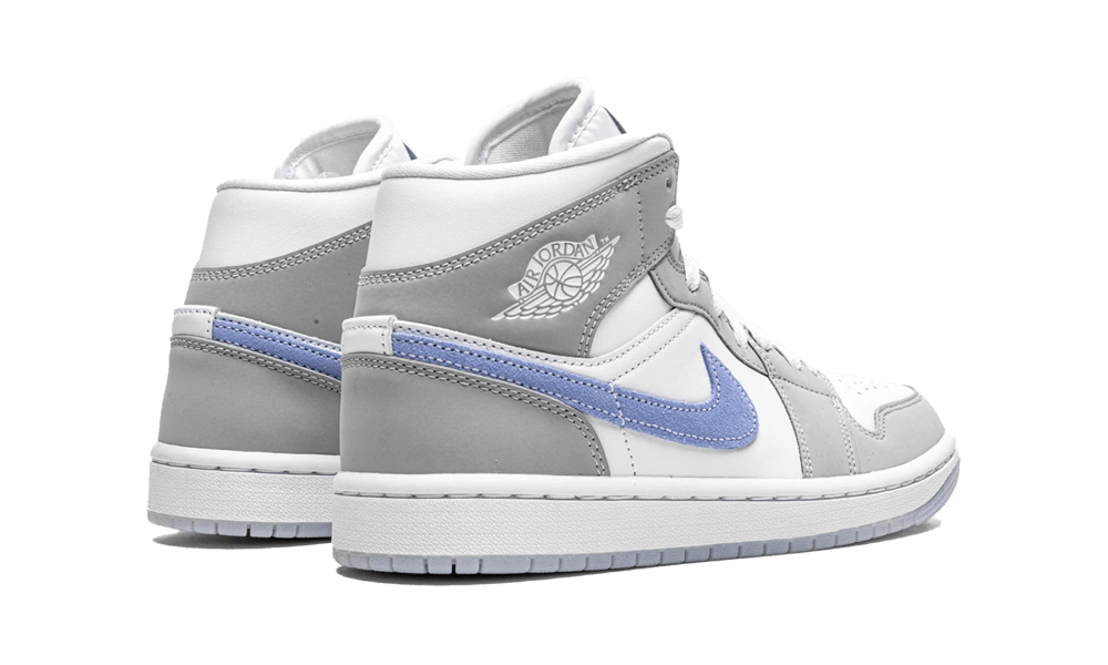 Air Jordan 1 Mid Wolf Grey Aluminum, White/Aluminum-Wolf Grey (BQ6472-105)