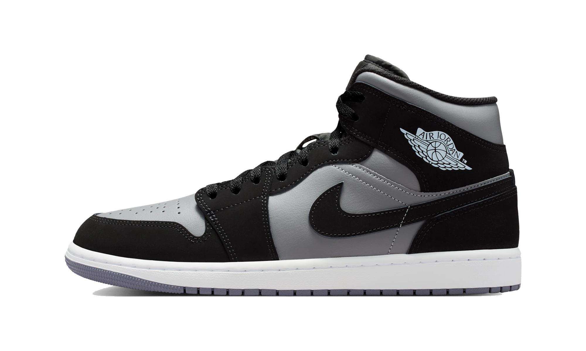Air Jordan 1 Mid Black Cool Grey Light Armoury Blue