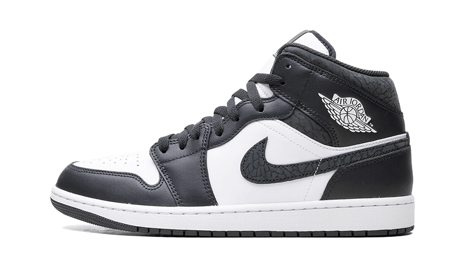 Air Jordan 1 Mid SE Panda Elephant, Off-Noir/White/Black/Black (FB9911-001 / FB9909-001)