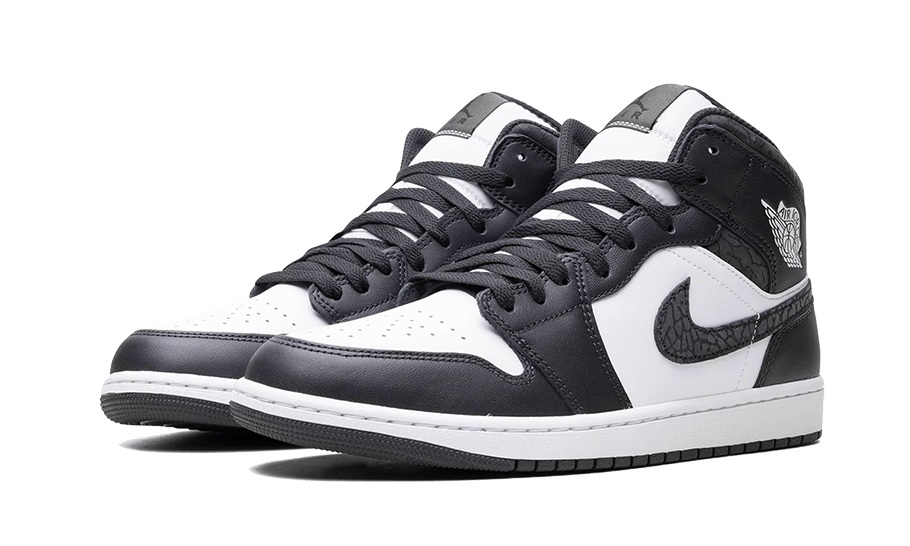 Air Jordan 1 Mid SE Panda Elephant, Off-Noir/White/Black/Black (FB9911-001 / FB9909-001)