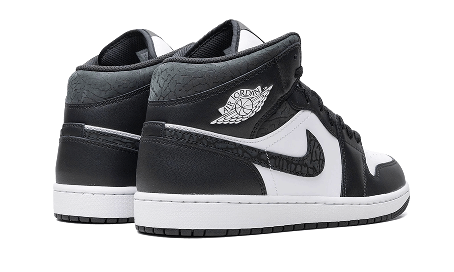 Air Jordan 1 Mid SE Panda Elephant, Off-Noir/White/Black/Black (FB9911-001 / FB9909-001)