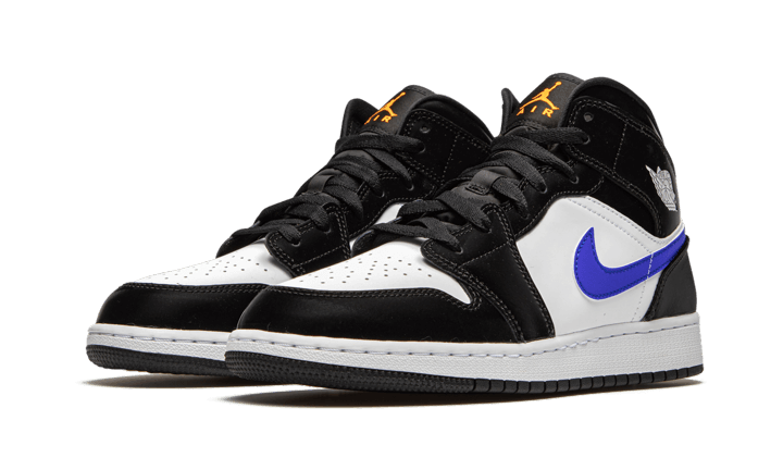 Air Jordan 1 Mid Black Racer Blue White, Black/Racer Blue-White (554725-084)