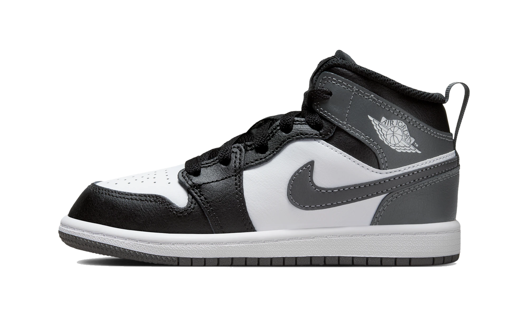 Air Jordan 1 Mid Black White Iron Grey (PS)