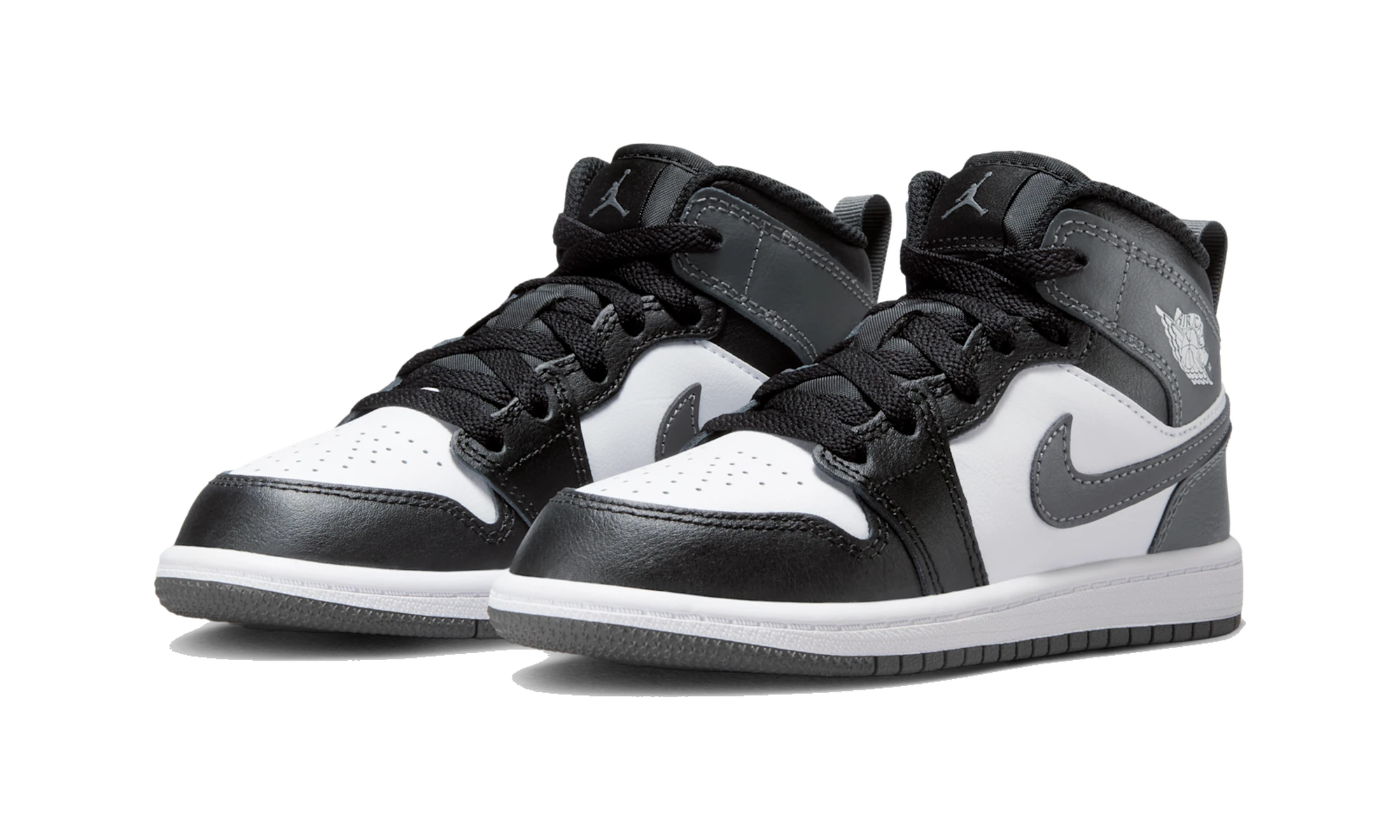 Air Jordan 1 Mid Black White Iron Grey (PS)
