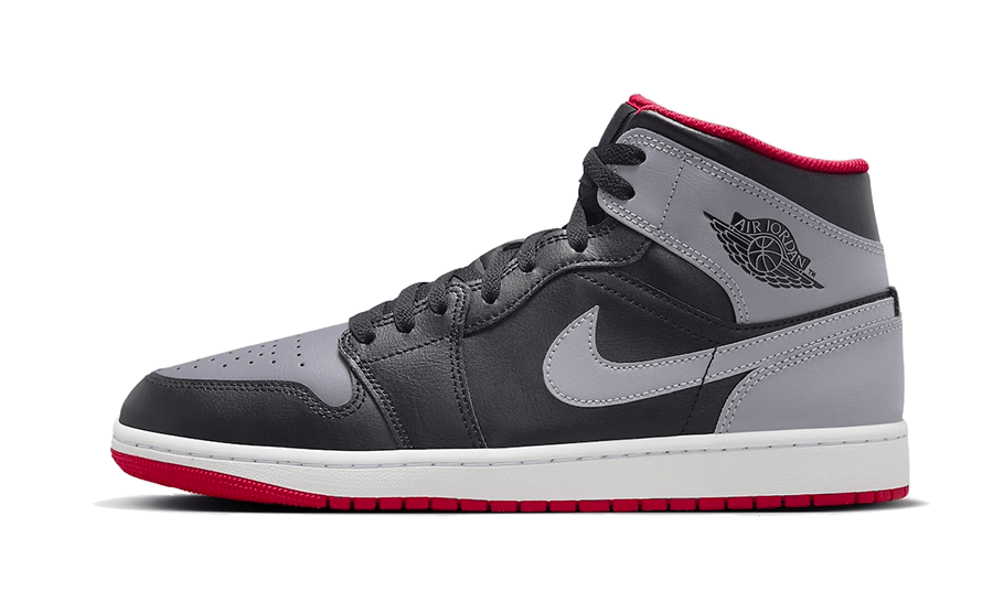 Air Jordan 1 Mid Bred Shadow, Black/Fire Red/White/Cement Grey (DQ8426-006 / DQ8423-006)