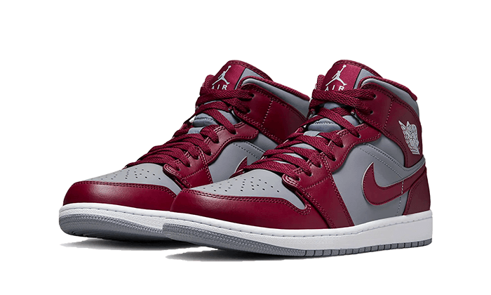 Air Jordan 1 Mid Cherrywood Red, Cherrywood Red/White-Cement Grey (DQ8426-615 / DQ8423-615)