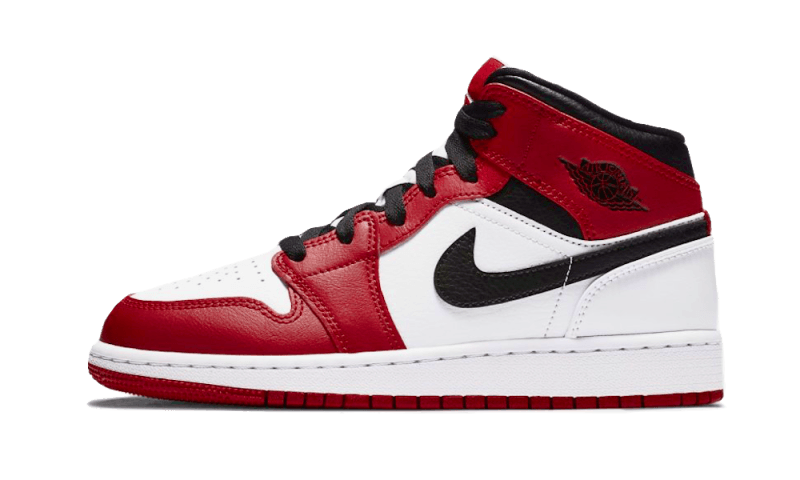 Air Jordan 1 Mid Chicago (2020), White/Gym Red-Black (554724-173 / 554275-173/554725-173)