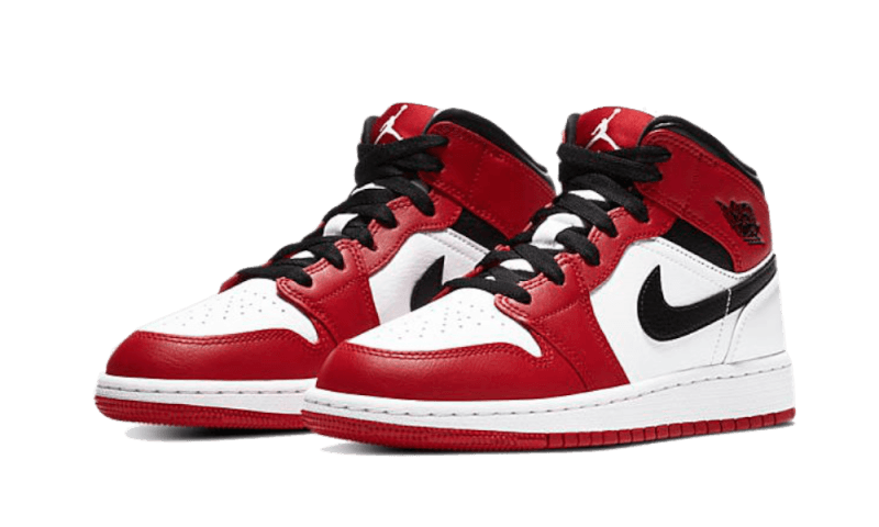 Air Jordan 1 Mid Chicago (2020), White/Gym Red-Black (554724-173 / 554275-173/554725-173)