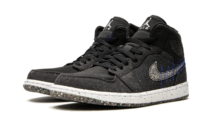 Air Jordan 1 Mid Crater Black, Black/Multi-Color-Racer Blue-White (DM3529-001)