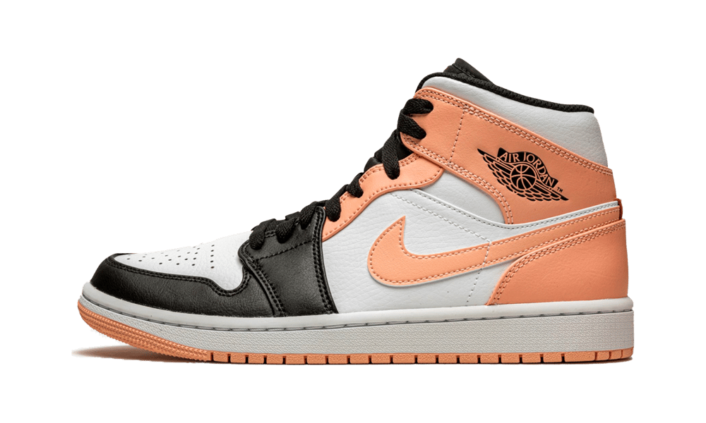 Air Jordan 1 Mid Arctic Orange Black Toe, White/Arctic Orange-Black (554724-133 / 554725-133)