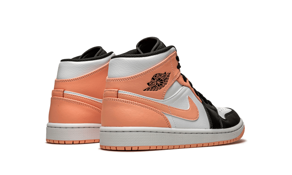 Air Jordan 1 Mid Arctic Orange Black Toe, White/Arctic Orange-Black (554724-133 / 554725-133)