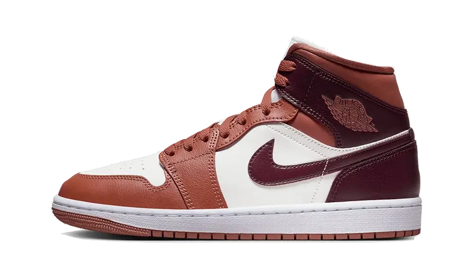 Air Jordan 1 Mid Dusty Peach Night Maroon, Dusty Peach/Sail/White/Night Maroon (BQ6472-200)