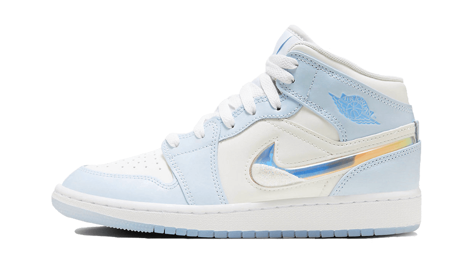 Air Jordan 1 Mid SE Glitter Swoosh, Blue Tint/Summit White/White/Ice Blue (FQ9117-400)