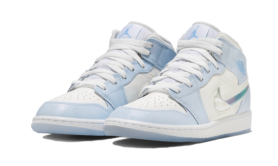 Air Jordan 1 Mid SE Glitter Swoosh, Blue Tint/Summit White/White/Ice Blue (FQ9117-400)