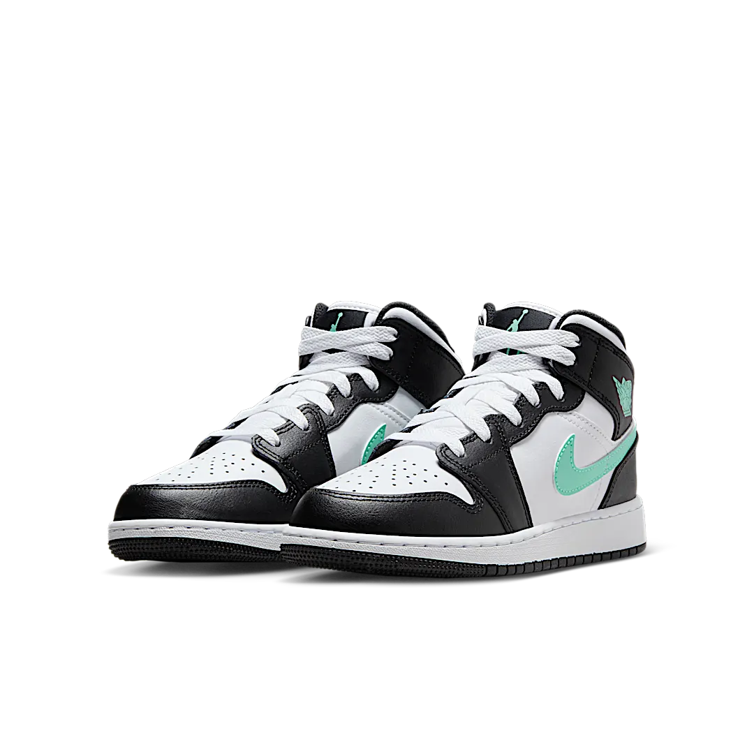 Air Jordan 1 Mid Green Glow, White/Black/Green Glow (DQ8423-103)