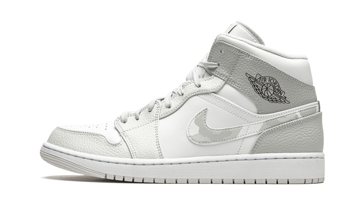 Air Jordan 1 Mid Grey Camo, White/Grey (DC9035-100 / DD3235-100)