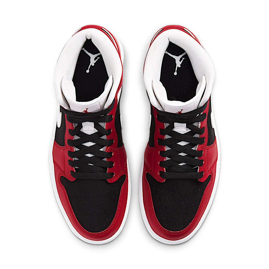 Air Jordan 1 Mid Gym Red Black, Gym Red/White-Black (BQ6472-601)