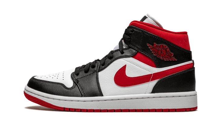 Air Jordan 1 Mid Gym Red Black White, White/Gym Red-Black (554724-122 / DJ4695-122)