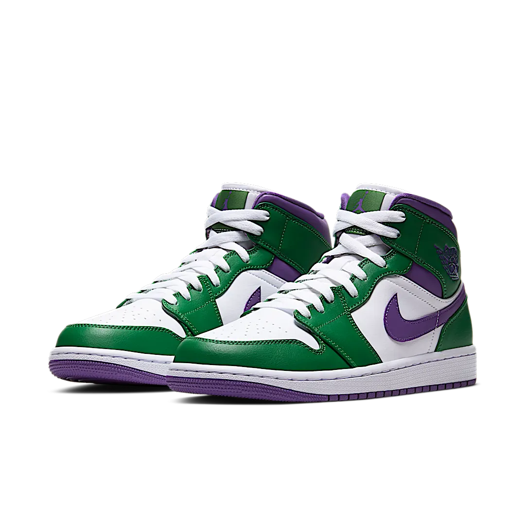 Air Jordan 1 Mid Incredible Hulk, Aloe Verde/Court Purple-White (554724-300)