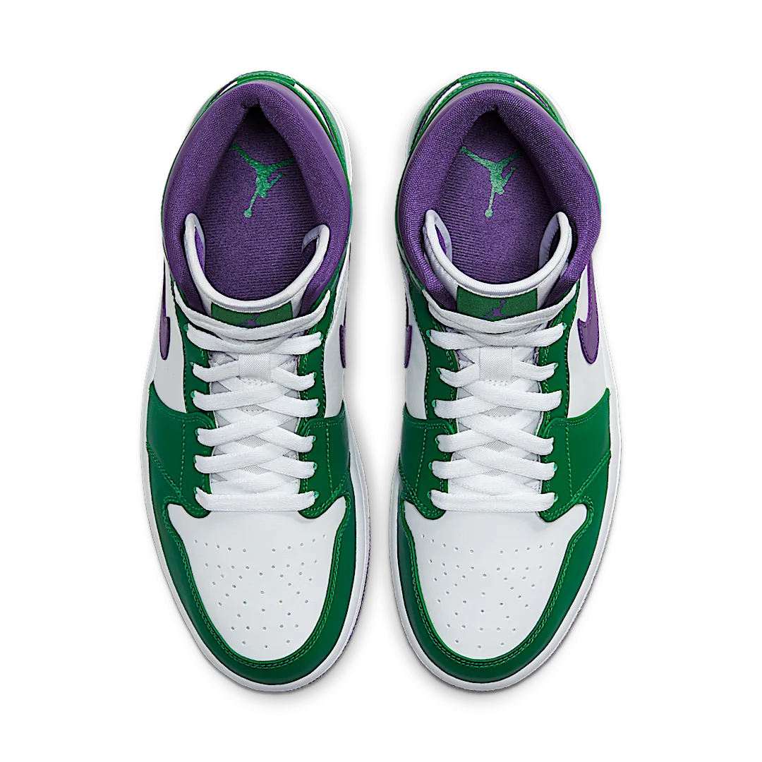 Air Jordan 1 Mid Incredible Hulk, Aloe Verde/Court Purple-White (554724-300)