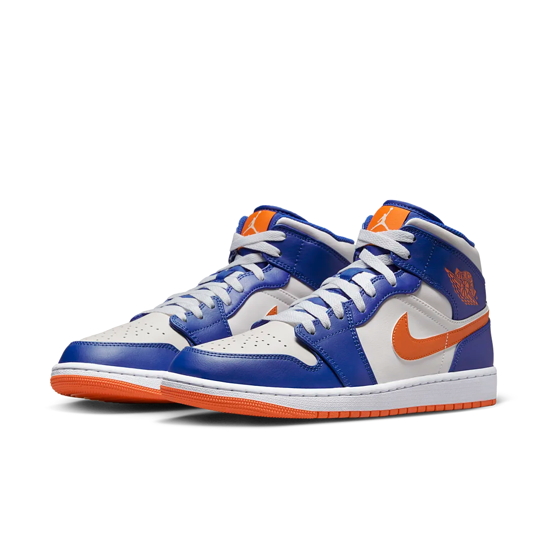 Air Jordan 1 Mid Knicks, Game Royal/Rush Orange-Phantom-White (FD1029-400)