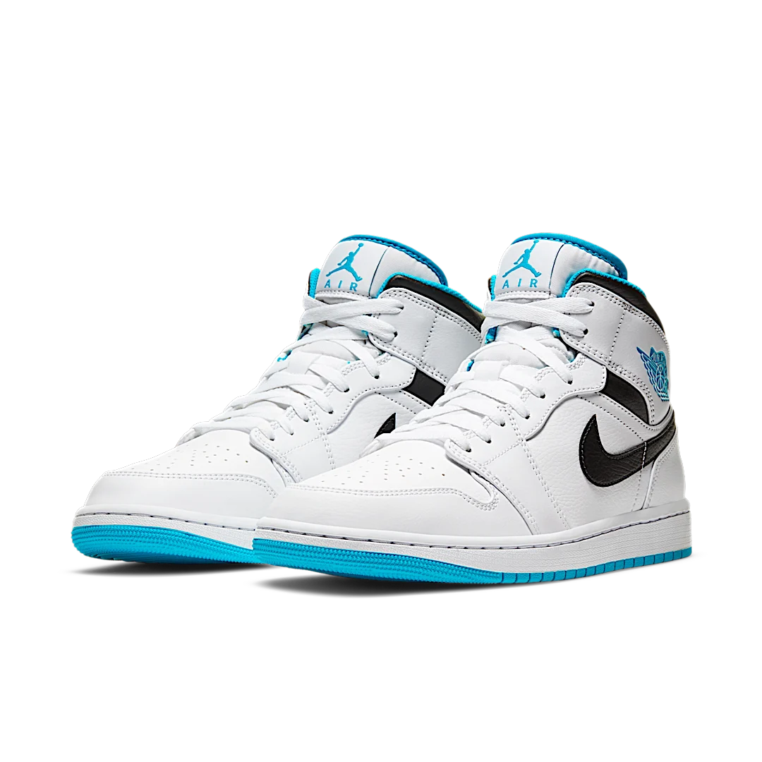 Air Jordan 1 Mid Laser Blue, White/Laser Blue-Black (554724-141)