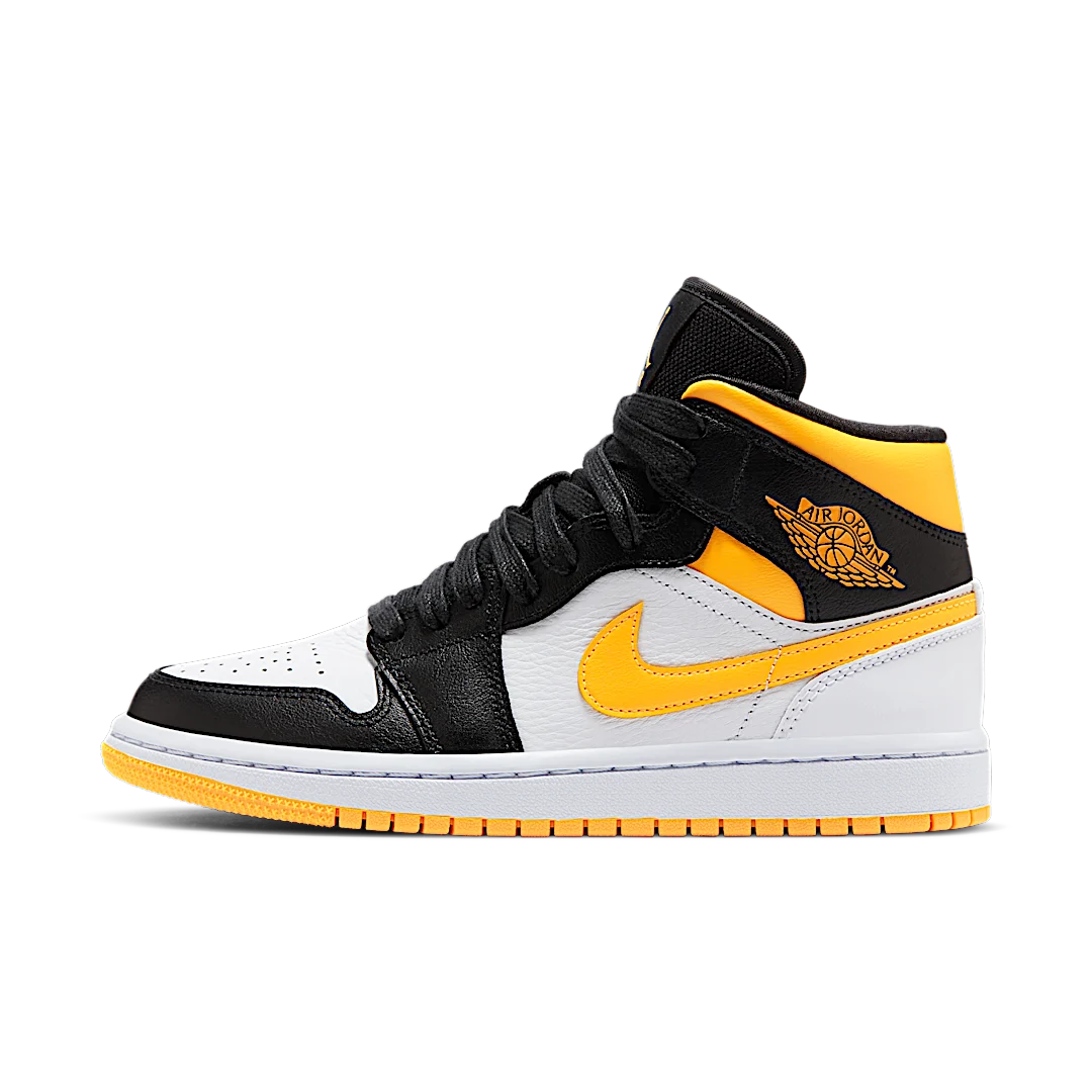 Air Jordan 1 Mid Laser Orange Black, White/Laser Orange-Black (CV5276-107)