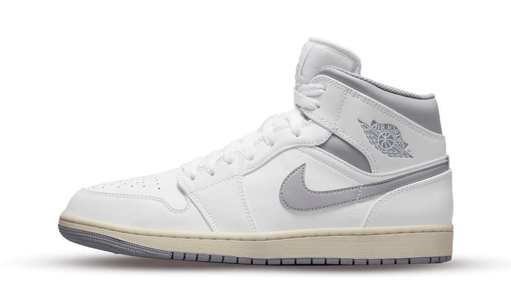 Air Jordan 1 Mid Neutral Grey, White/Stealth (554724-135 / 554725-135)