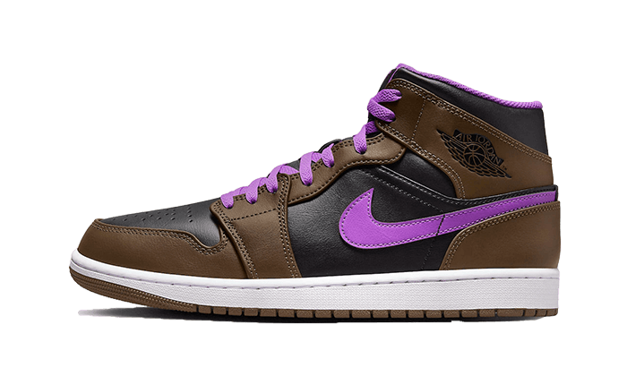 Air Jordan 1 Mid Purple Mocha, Palomino/Wild Berry-Black-White (DQ8426-215)