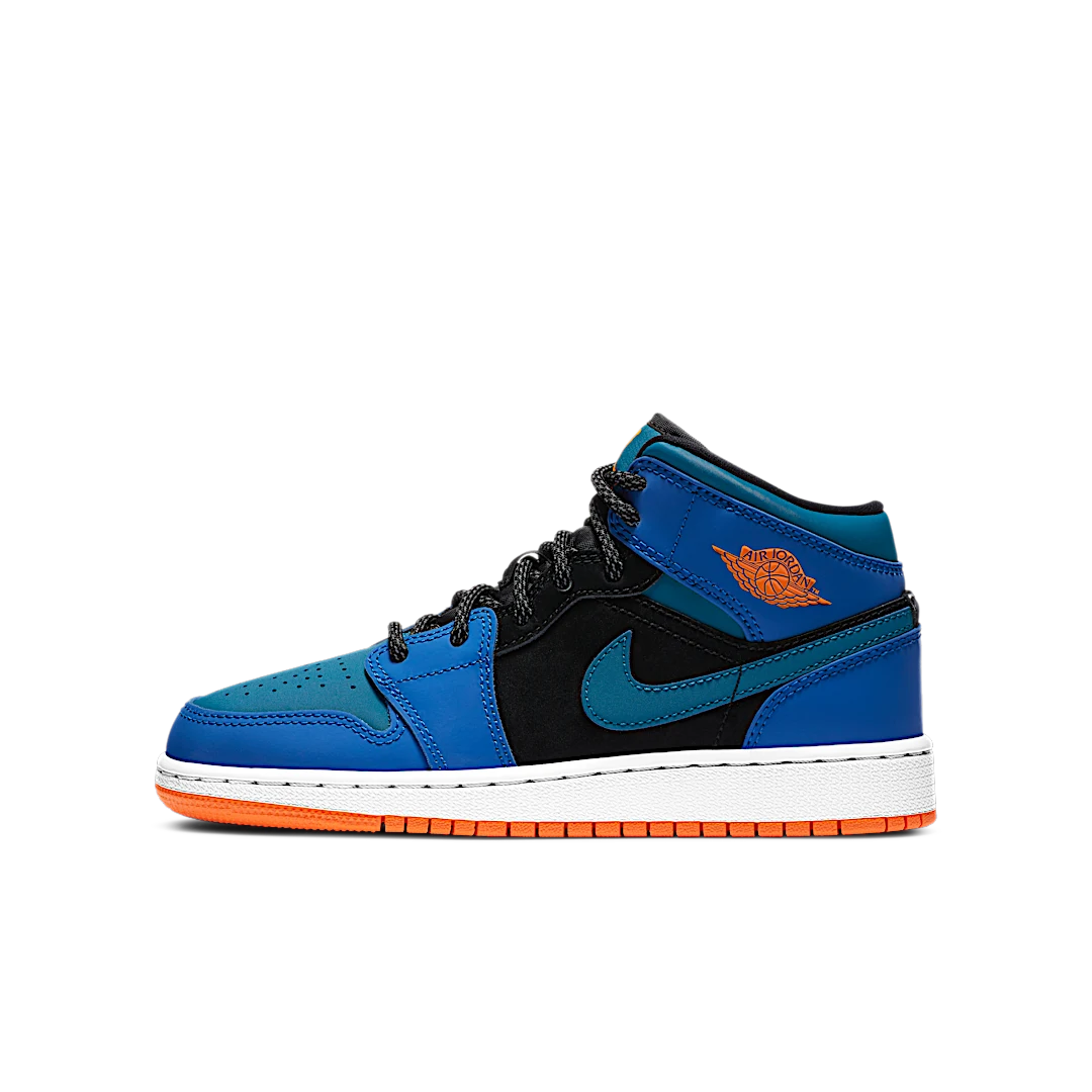 Air Jordan 1 Mid Racer Blue Green Abyss, Racer Blue/Green Abyss-Black (554725-440)