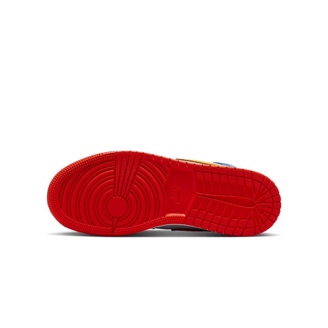 Air Jordan 1 Mid Racer Blue Red Gold