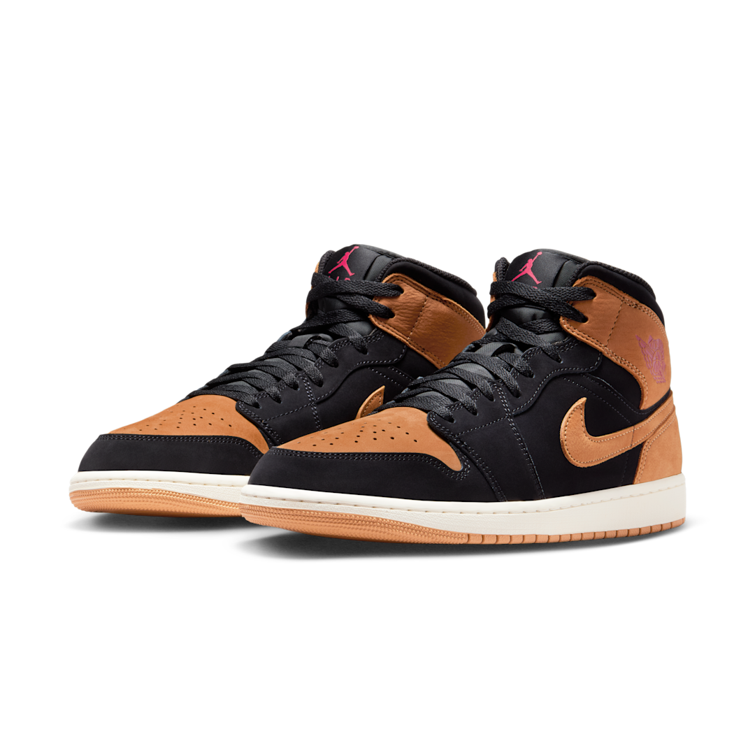Air Jordan 1 Mid SE Black Flax, Black/Varsity Red/Sail/Flax (HV4091-002)
