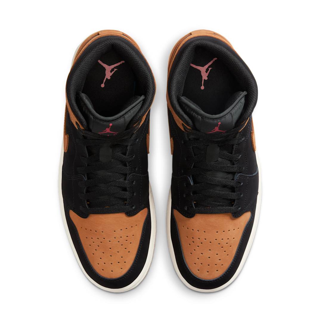 Air Jordan 1 Mid SE Black Flax, Black/Varsity Red/Sail/Flax (HV4091-002)