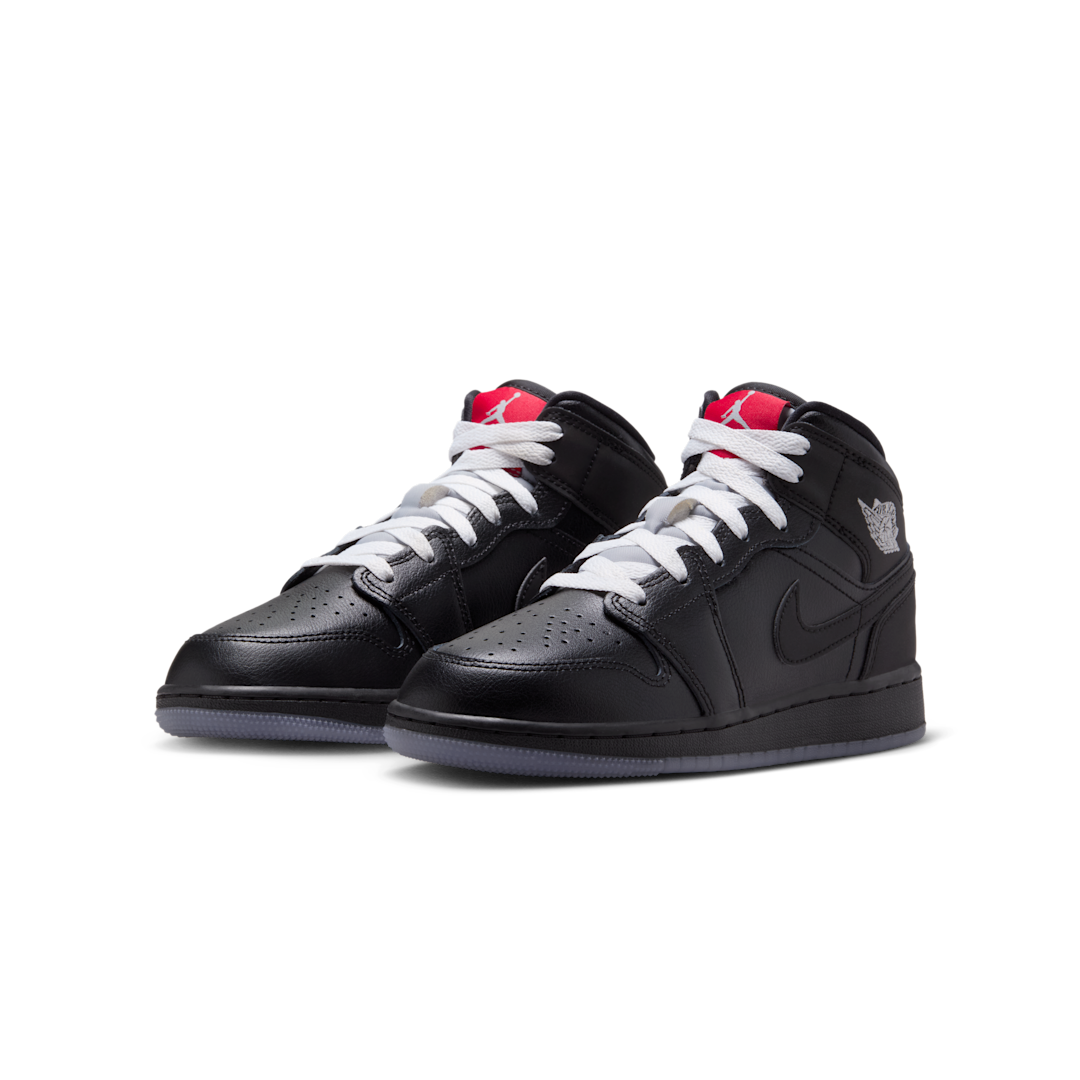 Air Jordan 1 Mid SE Black Metallic Reimagined, Black/Silver Metallic/University Red (HV5180-010)