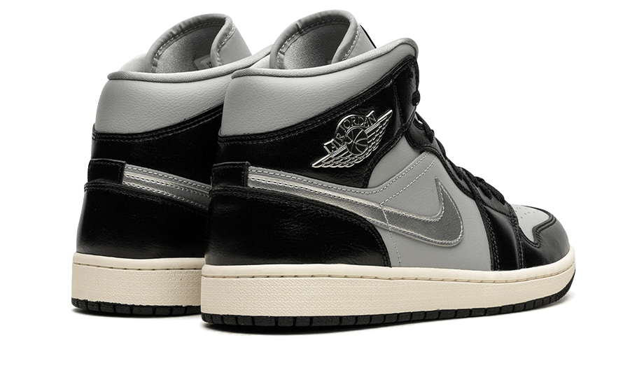 Air Jordan 1 Mid SE Black Metallic Silver, Black/Metallic Silver/Light Smoke Grey/Sail (FB9892-002)