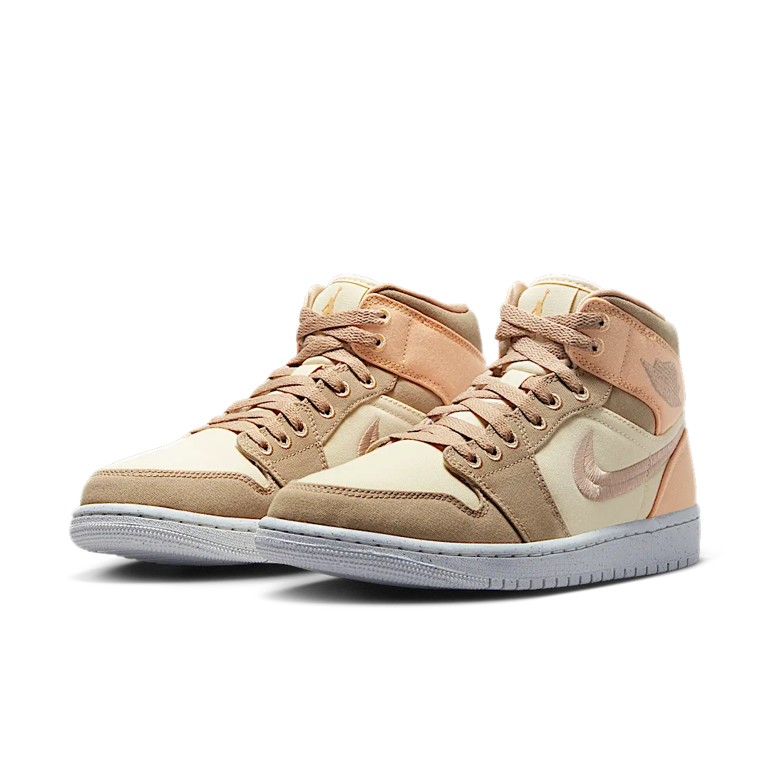 Air Jordan 1 Mid SE Canvas Khaki, Muslin/Celestial Gold/Sail/Desert (DV0427-102)