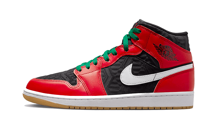 Air Jordan 1 Mid SE Christmas, Black/Fire Red/White/Malachite (DQ8417-006)