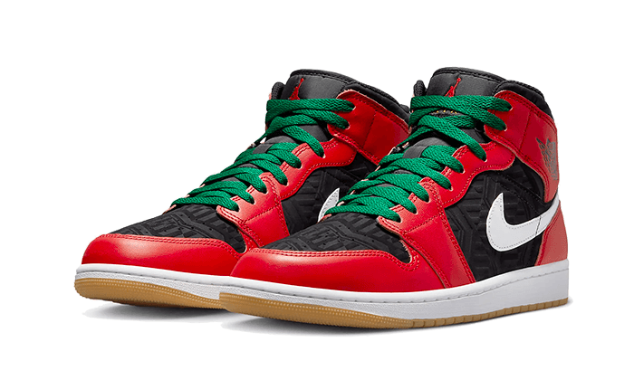 Air Jordan 1 Mid SE Christmas, Black/Fire Red/White/Malachite (DQ8417-006)