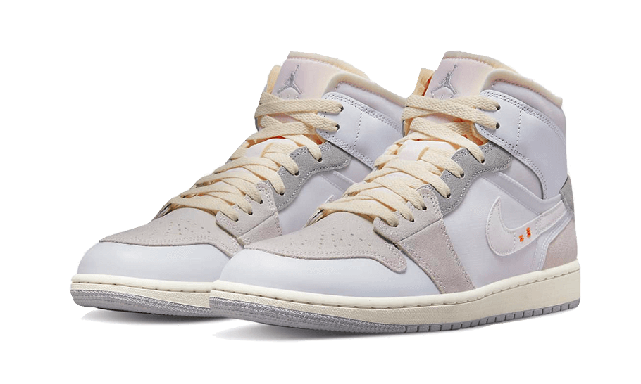 Air Jordan 1 Mid SE Craft Inside Out White Grey, White/Phantom Grey/Sail/Orange (DM9652-100 / DQ3726-100)