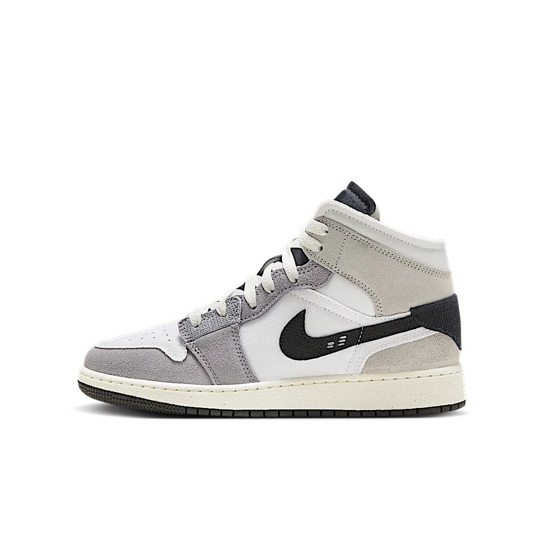 Air Jordan 1 Mid SE Craft White Cement Grey Black, Cement Grey/Black/White/Tech Grey/Sail (FD9091-002)