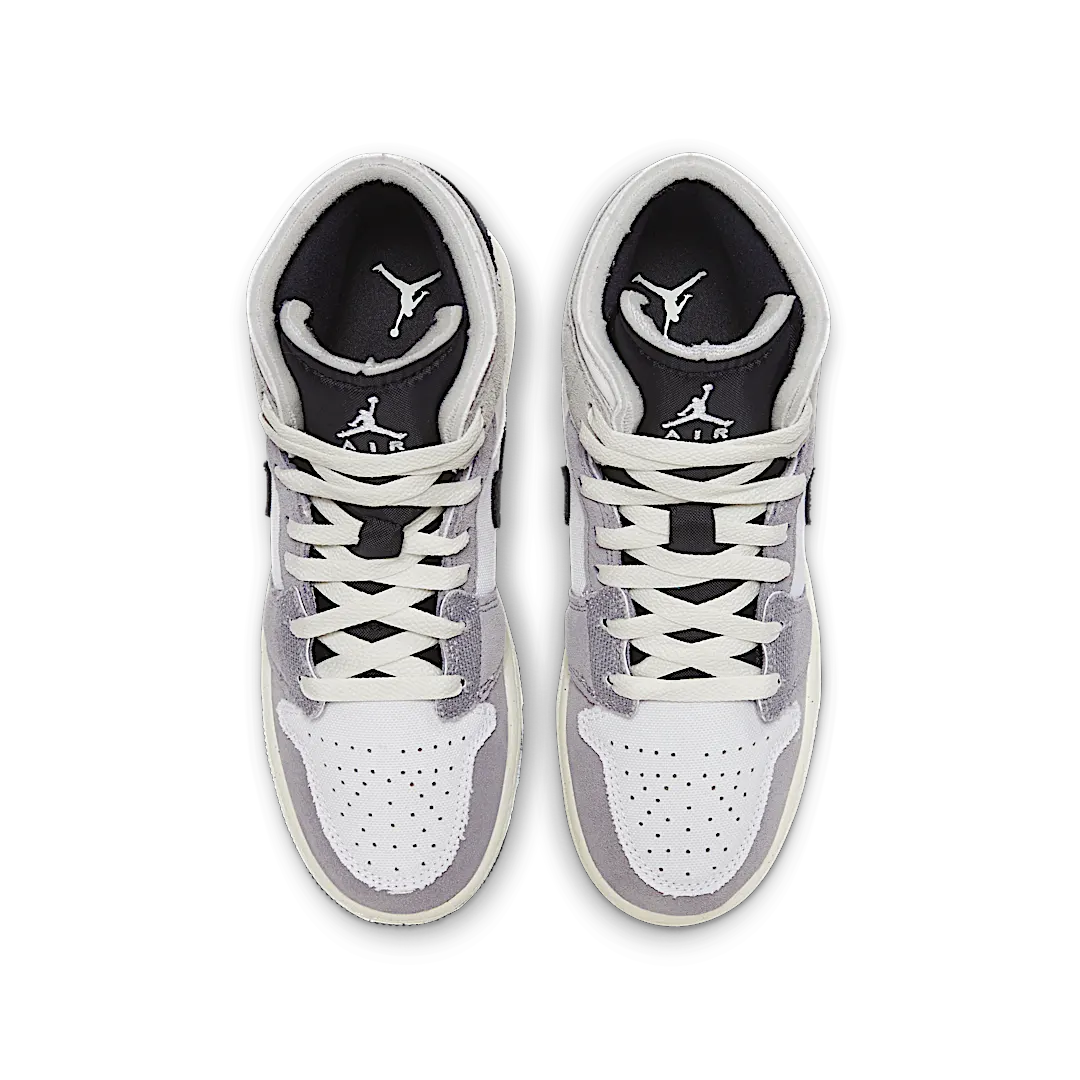 Air Jordan 1 Mid SE Craft White Cement Grey Black, Cement Grey/Black/White/Tech Grey/Sail (FD9091-002)